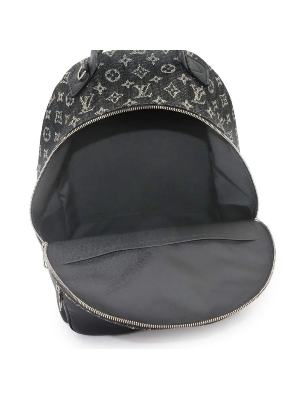 Louis Vuitton LV Squared Multi Pocket Backpack Monogram Denim Leather Noir